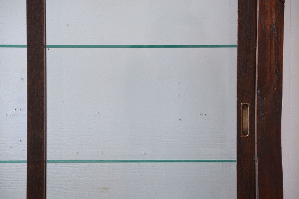 アンティーク家具　大正ロマン　当時物色ガラス入り!古いナラ材の上質なショーケース