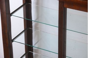 アンティーク家具　大正ロマン　当時物色ガラス入り!古いナラ材の上質なショーケース