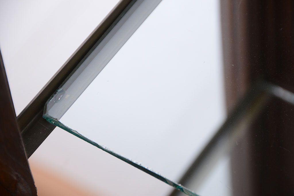 アンティーク家具　大正ロマン　当時物色ガラス入り!古いナラ材の上質なショーケース