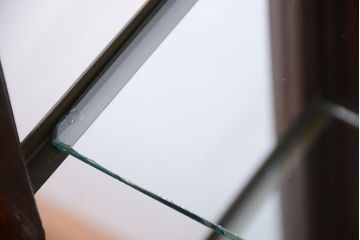 アンティーク家具　大正ロマン　当時物色ガラス入り!古いナラ材の上質なショーケース