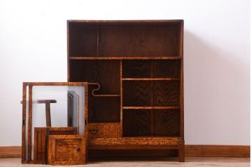 アンティーク家具　古民具・骨董　前面タモ材!上質なアンティーク角脚茶箪笥