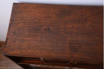 アンティーク家具　古民具・骨董　前面タモ材!上質なアンティーク角脚茶箪笥