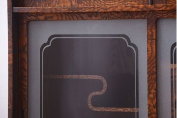 アンティーク家具　古民具・骨董　前面タモ材!上質なアンティーク角脚茶箪笥