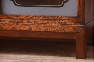 アンティーク家具　古民具・骨董　前面タモ材!上質なアンティーク角脚茶箪笥