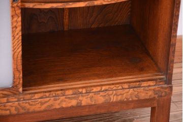 アンティーク家具　古民具・骨董　前面タモ材!上質なアンティーク角脚茶箪笥