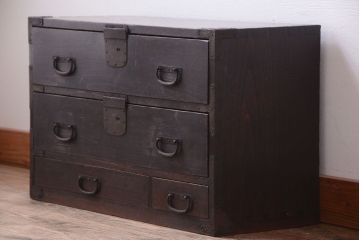 アンティーク家具　古民具・骨董　明治〜大正　古い木のアンティーク小箪笥