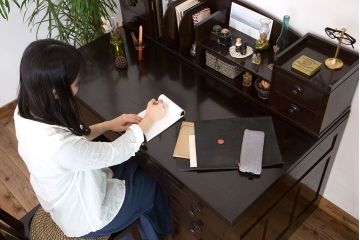 アンティーク家具　和製アンティーク　組み立て式!上品な両袖机