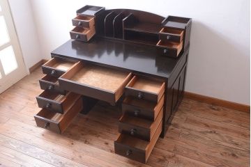 アンティーク家具　和製アンティーク　組み立て式!上品な両袖机