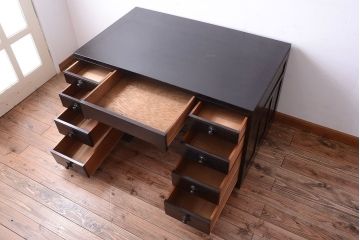 アンティーク家具　和製アンティーク　組み立て式!上品な両袖机