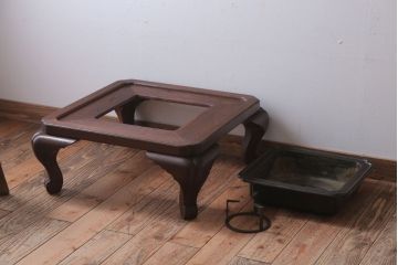 アンティーク雑貨　古民具・骨董　明治期　高級品!総桑材のアンティーク大名火鉢
