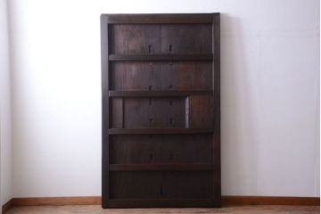 古民具・骨董　明治〜大正期　檜・欅材製のアンティーク蔵戸(玄関戸)