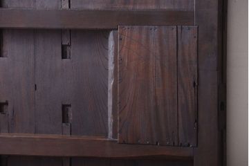 古民具・骨董　明治〜大正期　檜・欅材製のアンティーク蔵戸(玄関戸)