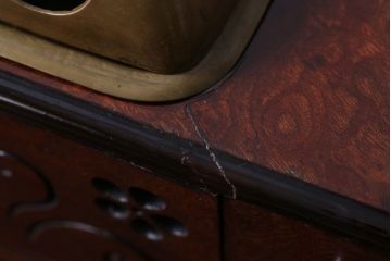 アンティーク雑貨　古民具・骨董　総欅!上品な透かし彫りの高級煙草盆