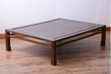 アンティーク雑貨　古民具・骨董　明治〜大正期　天板一枚板!総欅材の大ぶりな座卓