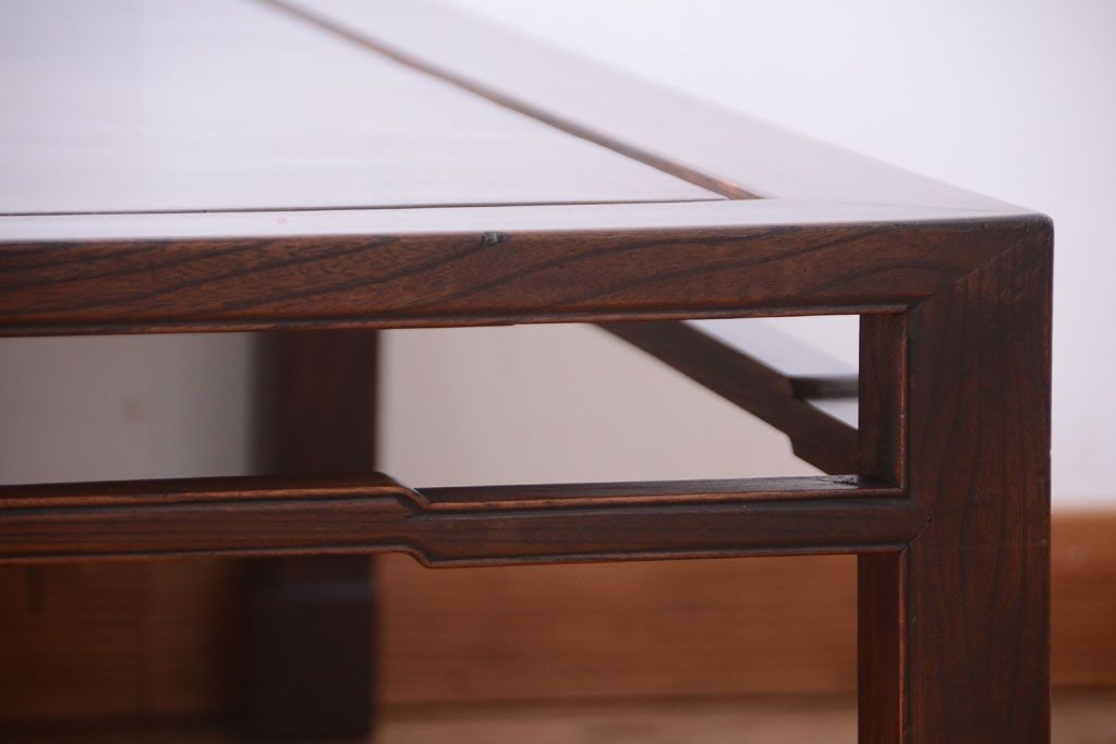 アンティーク雑貨　古民具・骨董　明治〜大正期　天板一枚板!総欅材の大ぶりな座卓