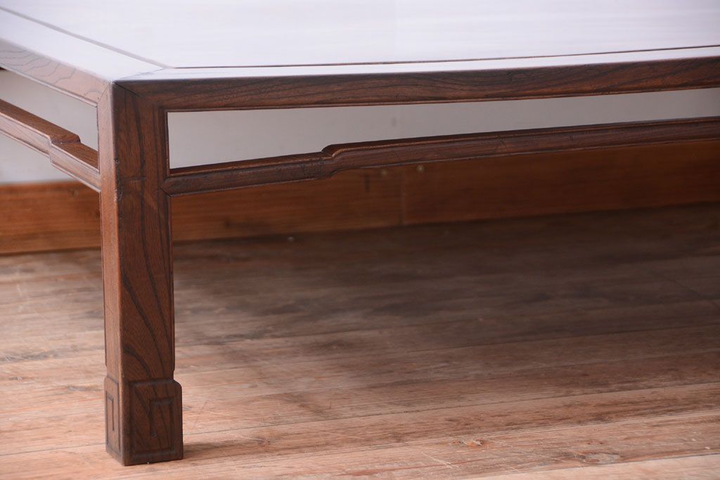 アンティーク雑貨　古民具・骨董　明治〜大正期　天板一枚板!総欅材の大ぶりな座卓