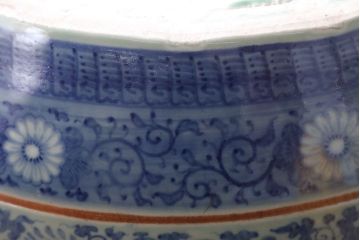 アンティーク雑貨　古民具・骨董　図変わり　染付　瀬戸火鉢