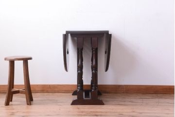 中古　松本民芸家具　28型　バタフライ卓(エクステンションテーブル)(定価16万円)(3)