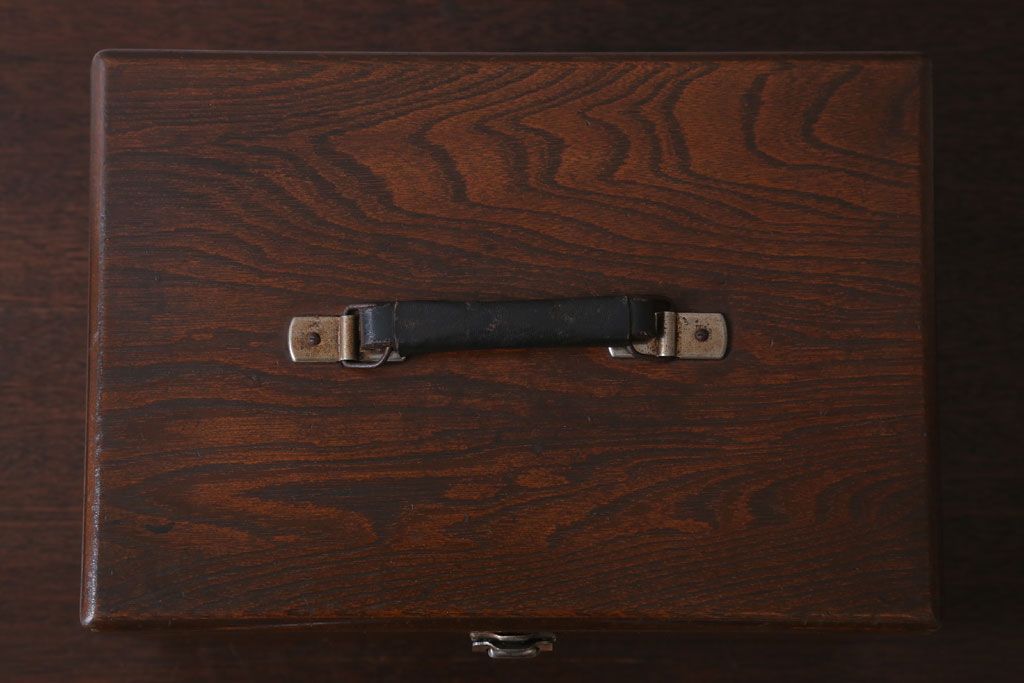 アンティーク雑貨　和製アンティーク　古い木製の小物収納箱(薬箱・木箱)(1)