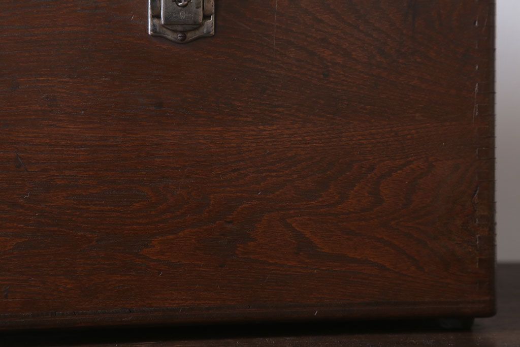 アンティーク雑貨　和製アンティーク　古い木製の小物収納箱(薬箱・木箱)(1)