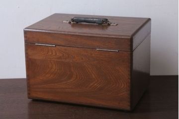 アンティーク雑貨　和製アンティーク　古い木製の小物収納箱(薬箱・木箱)(1)