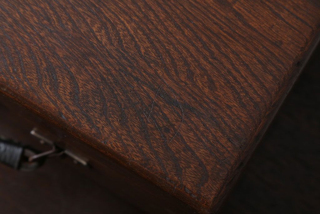 アンティーク雑貨　和製アンティーク　古い木製の小物収納箱(薬箱・木箱)(2)