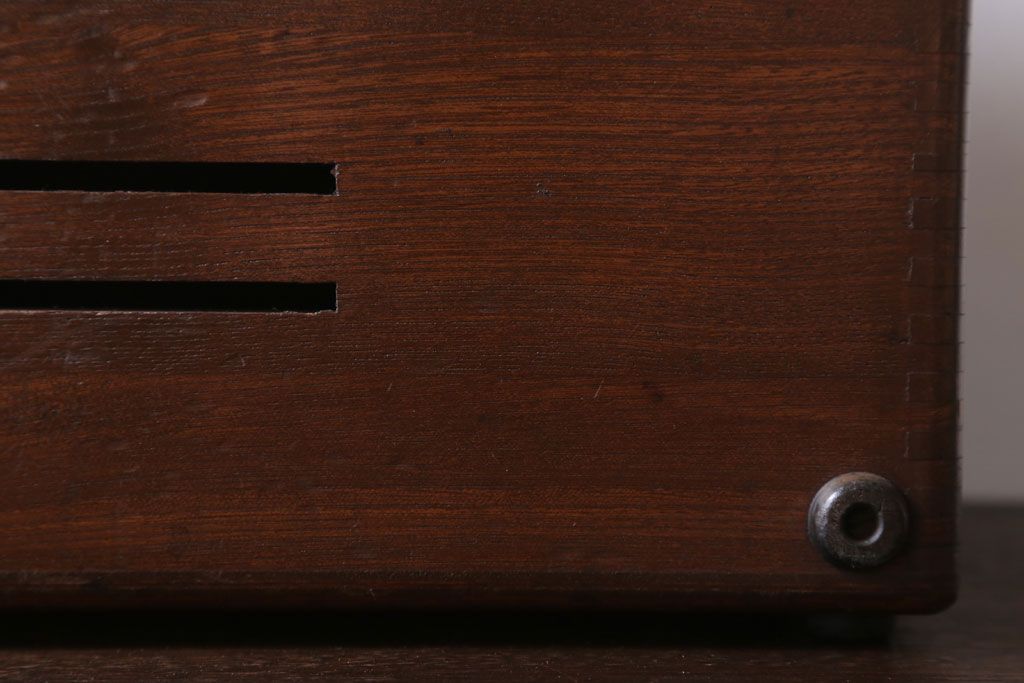 アンティーク雑貨　和製アンティーク　古い木製の小物収納箱(薬箱・木箱)(2)