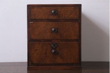 レトロ家具　昭和レトロ　古い木製のかわいいアンティーク小引き出し