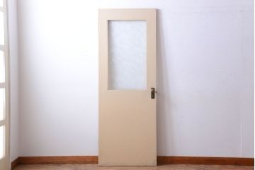 昭和レトロ　このはガラス入り!ビンテージペイントドア(扉)