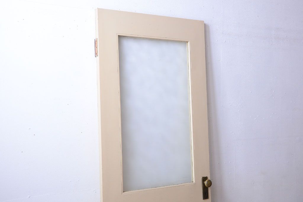 昭和レトロ　このはガラス入り!ビンテージペイントドア(扉)