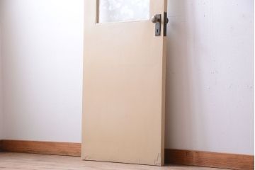 昭和レトロ　このはガラス入り!ビンテージペイントドア(扉)