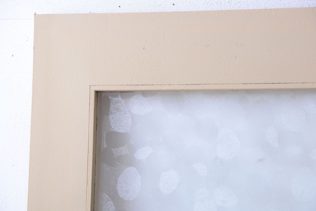 昭和レトロ　このはガラス入り!ビンテージペイントドア(扉)