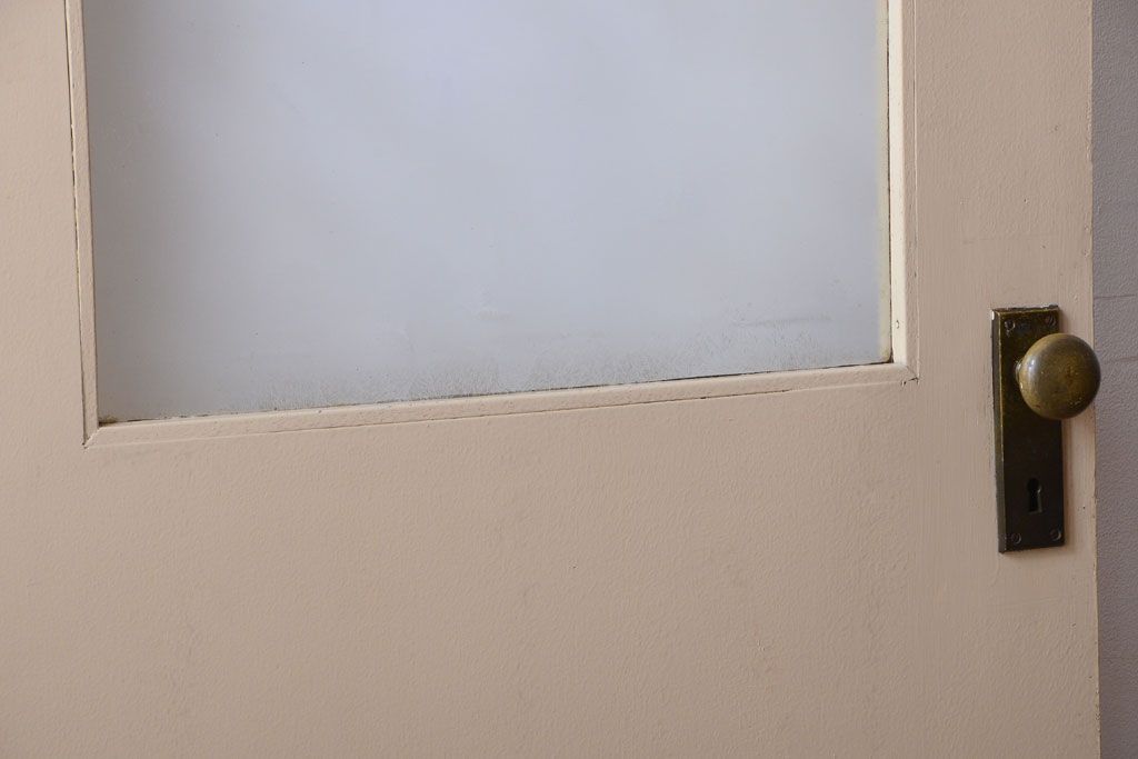 昭和レトロ　このはガラス入り!ビンテージペイントドア(扉)