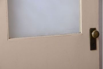 昭和レトロ　このはガラス入り!ビンテージペイントドア(扉)