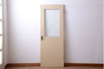 昭和レトロ　このはガラス入り!ビンテージペイントドア(扉)
