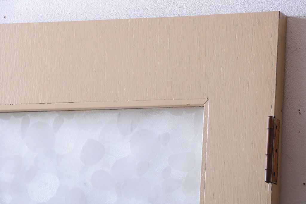 昭和レトロ　このはガラス入り!ビンテージペイントドア(扉)