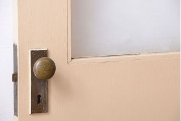 昭和レトロ　このはガラス入り!ビンテージペイントドア(扉)