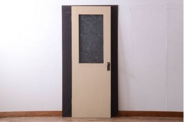 昭和レトロ　このはガラス入り!ビンテージペイントドア(扉)(2)