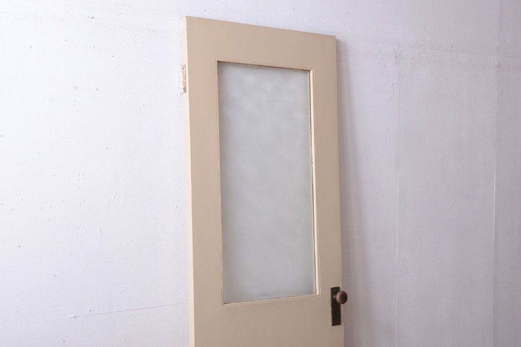 昭和レトロ　このはガラス入り!ビンテージペイントドア(扉)(2)