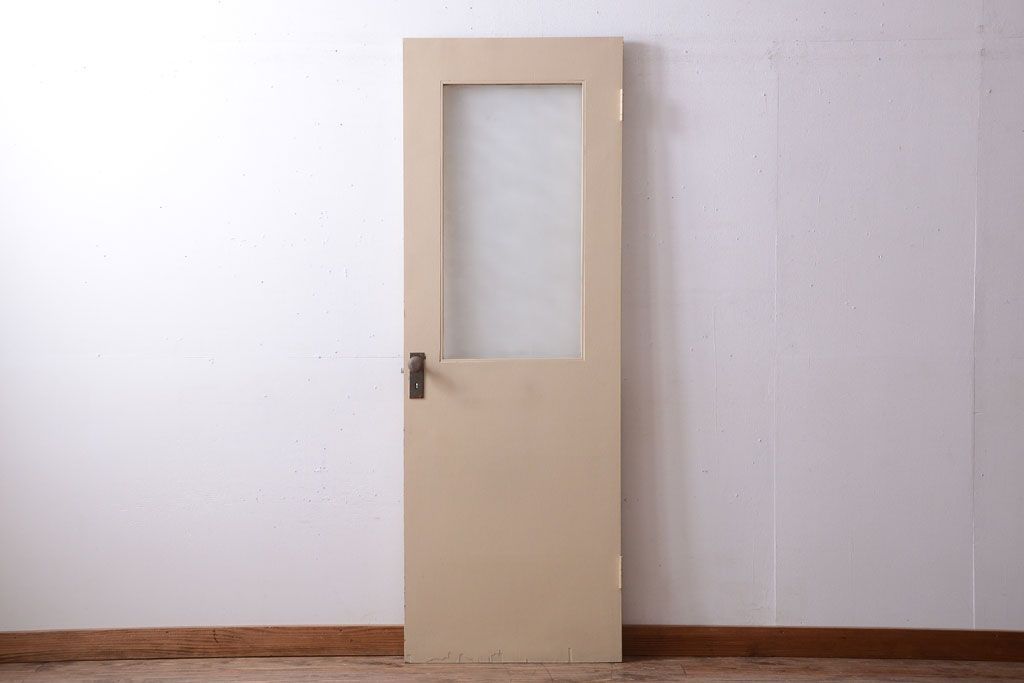 昭和レトロ　このはガラス入り!ビンテージペイントドア(扉)(2)