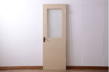 昭和レトロ　このはガラス入り!ビンテージペイントドア(扉)(2)