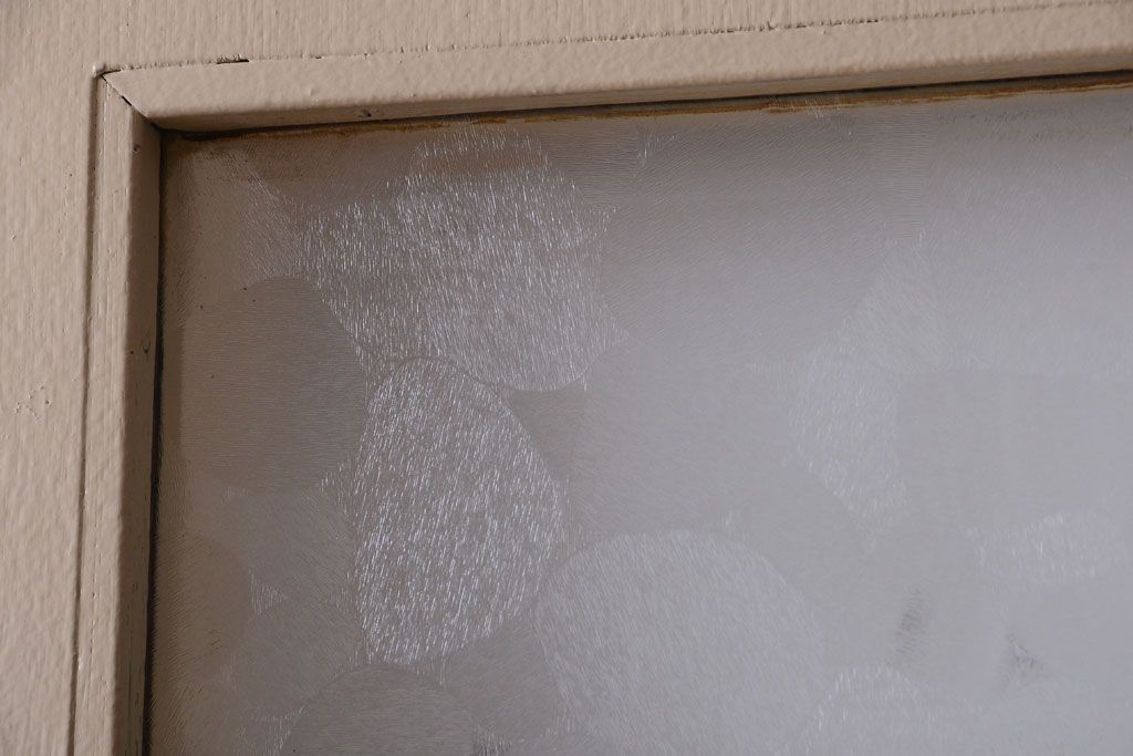 昭和レトロ　このはガラス入り!ビンテージペイントドア(扉)(2)