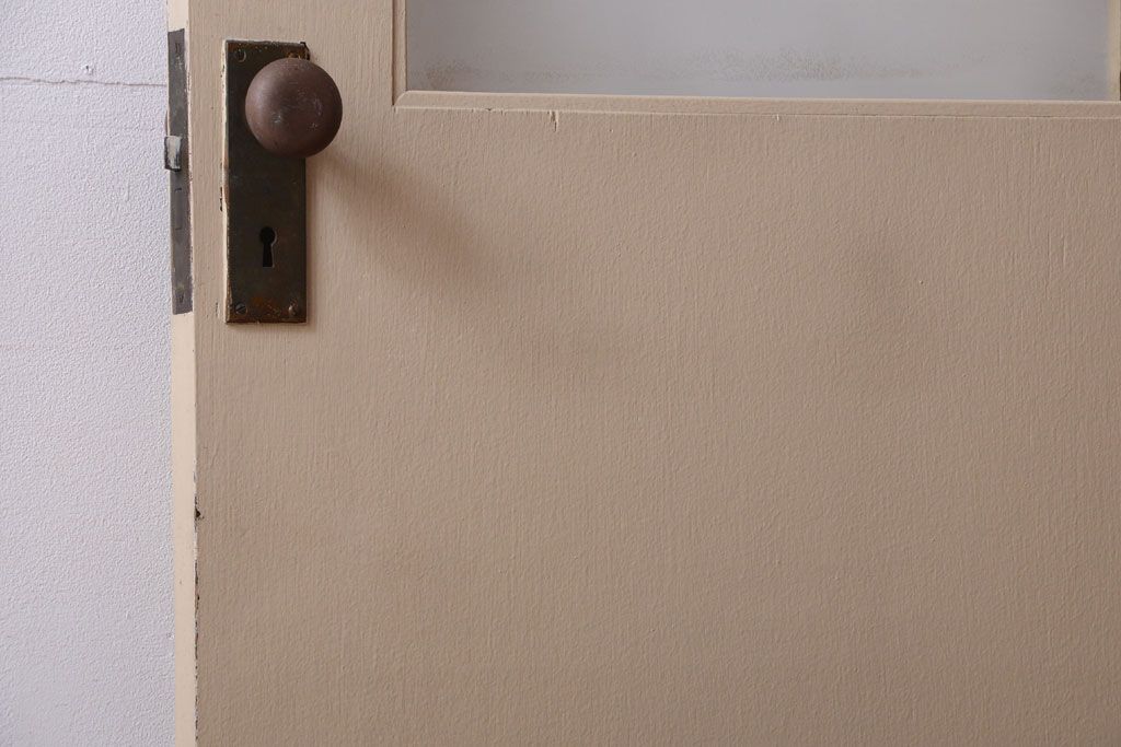 昭和レトロ　このはガラス入り!ビンテージペイントドア(扉)(2)