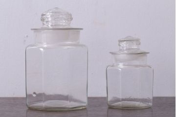 アンティーク雑貨　昭和レトロ　ガラス瓶2個セット(日本製)