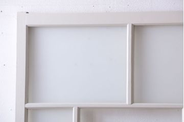 アンティーク　すりガラス入り!ホワイトペイントのガラス引き戸2枚セット