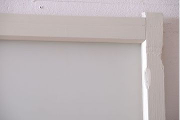 アンティーク　すりガラス入り!ホワイトペイントのガラス引き戸2枚セット