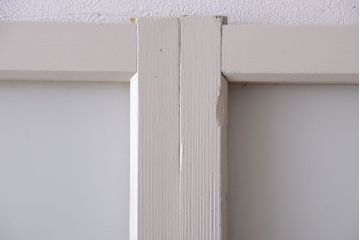 アンティーク　すりガラス入り!ホワイトペイントのガラス引き戸2枚セット