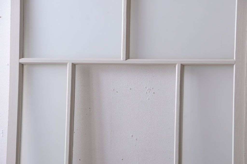 アンティーク　すりガラス入り!ホワイトペイントのガラス引き戸2枚セット