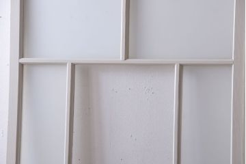 アンティーク　すりガラス入り!ホワイトペイントのガラス引き戸2枚セット