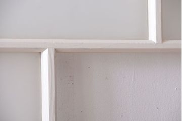 アンティーク　すりガラス入り!ホワイトペイントのガラス引き戸2枚セット